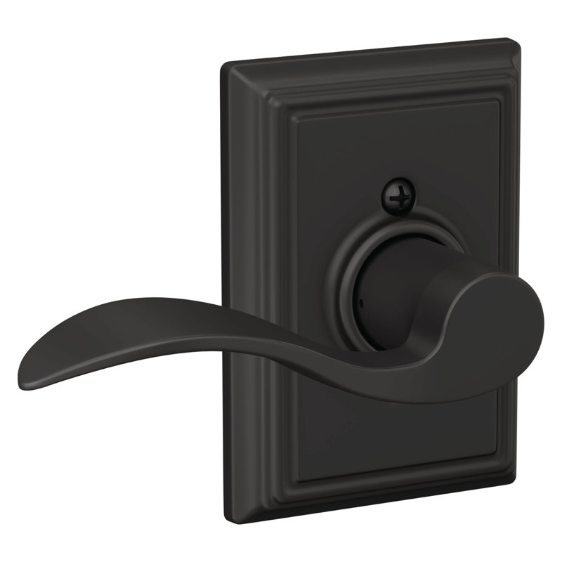 Poignée de porte décorative avec rosette Addison, Noir mat