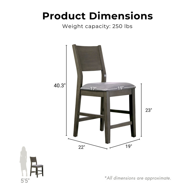 Hilry Upholstered Open Back Side Chair in Gray
