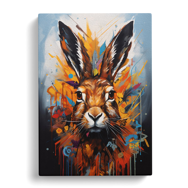 Hare Hard Edge - Wrapped Canvas, 50cm H x 35cm W x 3cm D