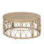 Table basse d'extérieur, tissé, P 24,48 po x l 32,29 po, H 15,07 po, brun, capacité de charge maximale de 225 lb, plateau tissé charmant, aspect terre, brun
