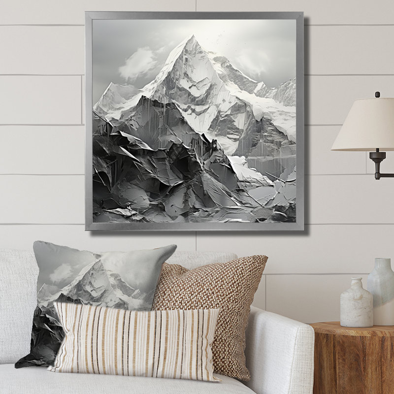 Snowy Mountain Peak I sur impression sur toile, H 36 po x l 36 po x P 1,5 po, Cadre simple argenté