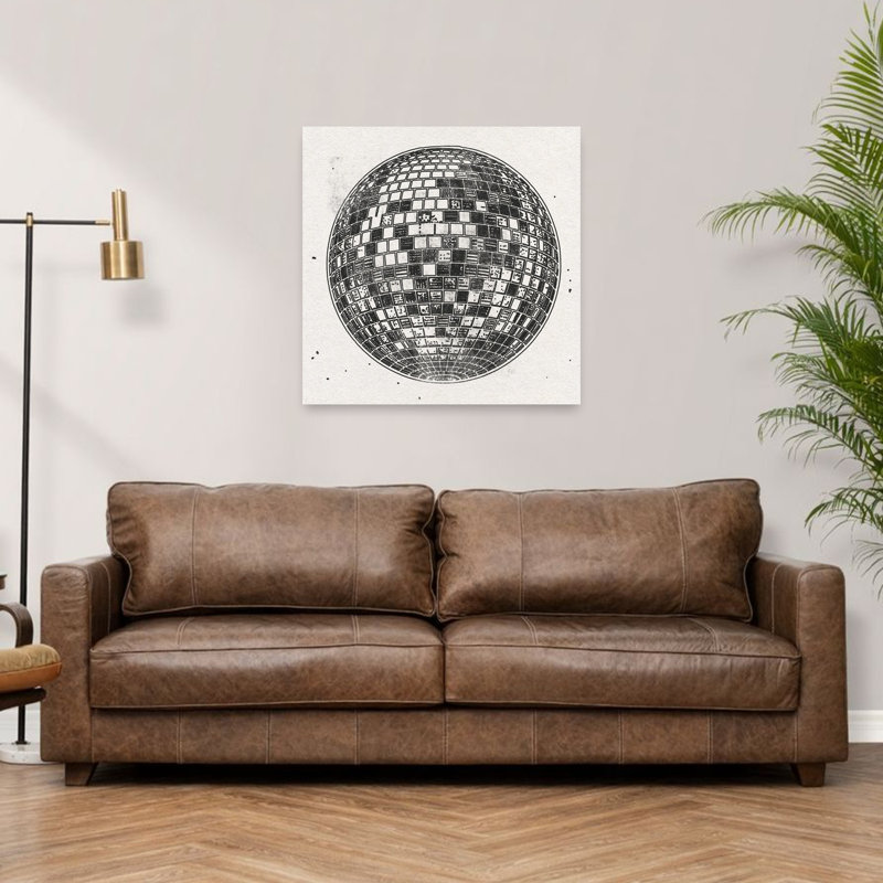«Retro Disco Ball», reproduction d'art géométrique murale rétro classique, 36" H x 36" W