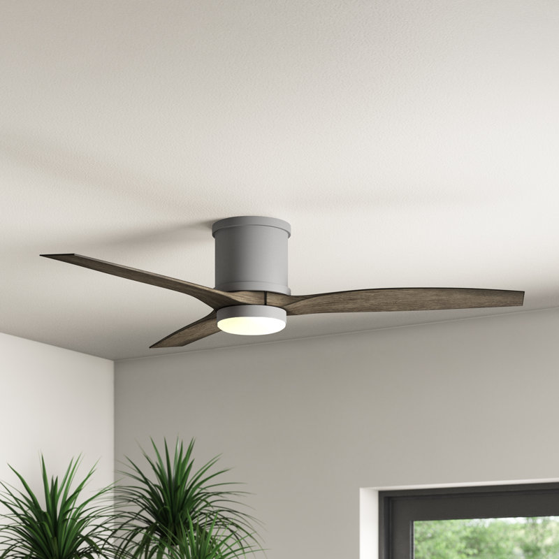 Ventilateur de plafond à DEL à 3 pales de 52 po avec commande murale et ensemble d'éclairage inclus, Graphite