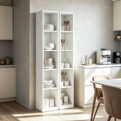 haute bibliothèque, 10 cubes, 5 couches avec 2 bibliothèques blanches, armoire large, vitrine blanche peu encombrante, convient aux chambres à coucher, aux salles à manger et aux cuisines