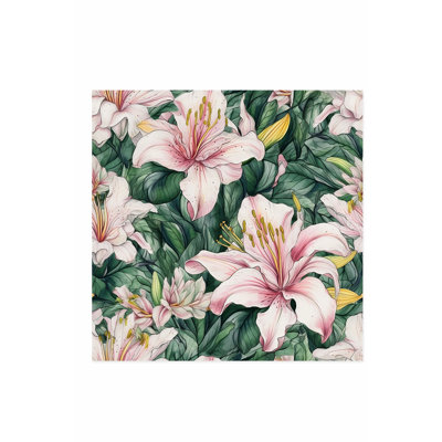 «Floral Lily Flowers II», reproduction d'art tropicale sans cadre