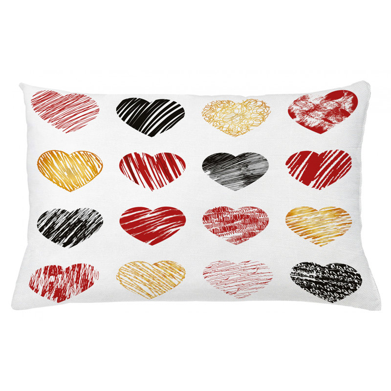 Housse de coussin lombaire intérieur/extérieur amour, 16 po x 26 po