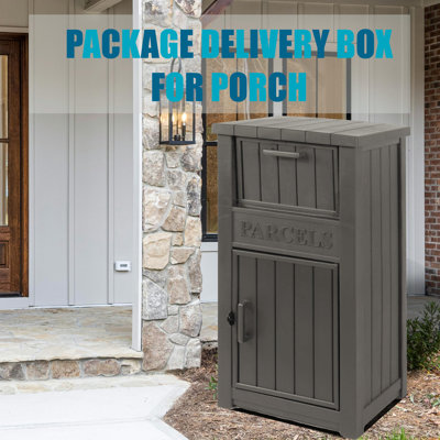 Lockable Resin Delivery Box with "Parcels" Sign