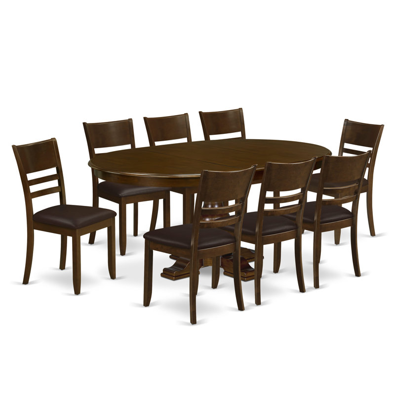 Ensemble de salle à manger 9 pièces Midcentury Modern, 9 pièces : table, 8 chaises