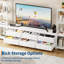 Meuble télé 75 po avec 6 tiroirs en tissu et 2 tablettes de rangement industrielles à 4 niveaux-687079658