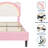 Upholstered Twin&Extra-long Twin Daybed Frame for KidsWith Led Lights & Storage Drawer, Twin Platform Bed with Carton Ears Shaped Headboard, Wood-1842918094