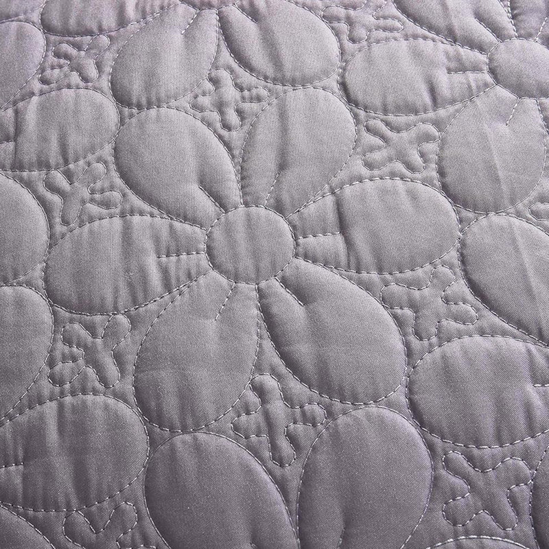Housses de coussin floral matelassées (ensemble de 2), 18" x 18", gris