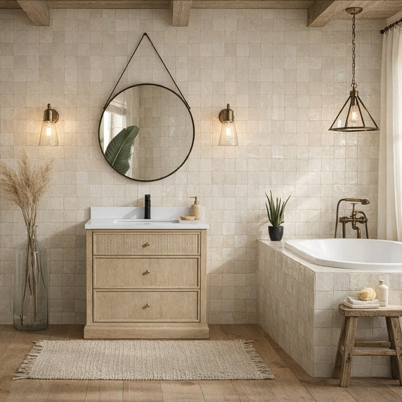 Redondo Single Bathroom Vanity With Engineered Stone Top, 30"