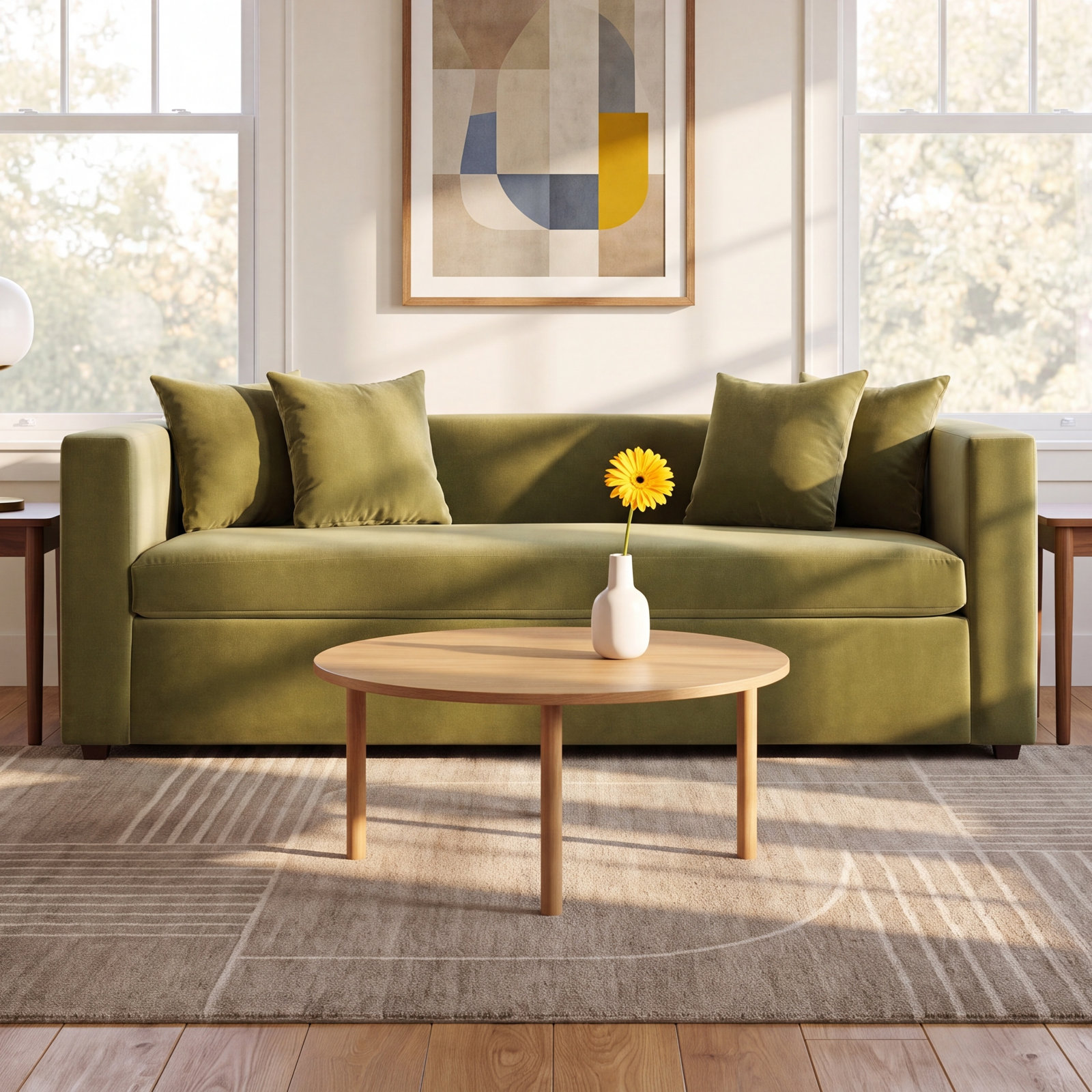 Mono 81'' Upholstered Sleeper Sofa, Loden Green Velvet Polyester Blend, Grasshopper