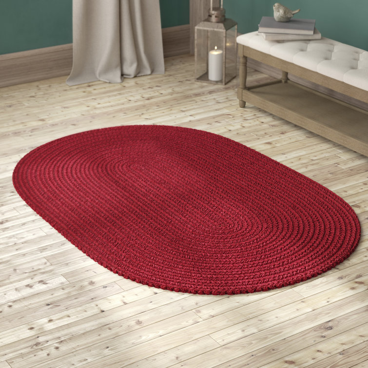 Tapis rouge tressé à la main Smyth