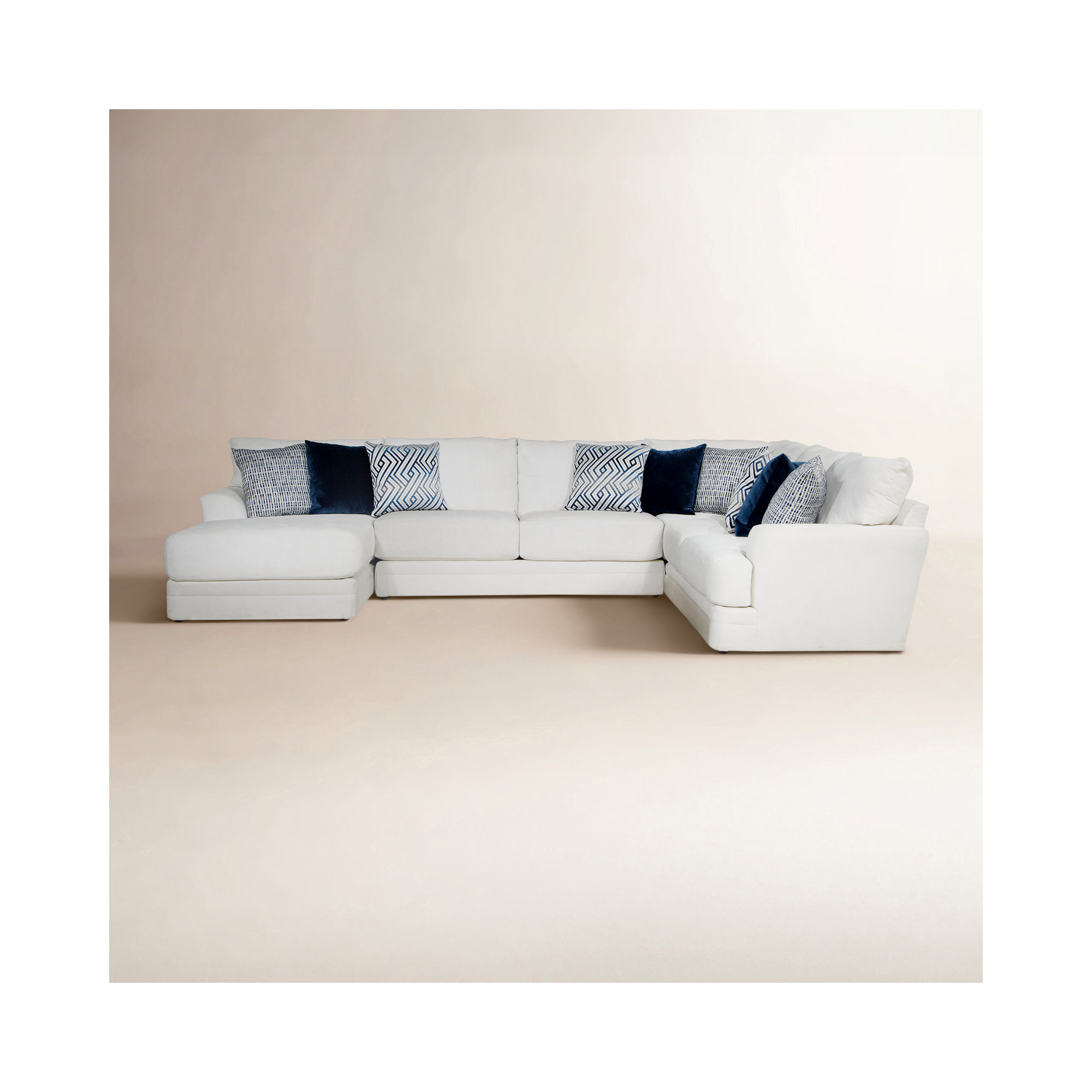 Mazekine Modular Upholstered U-Sectional, Left Hand Facing