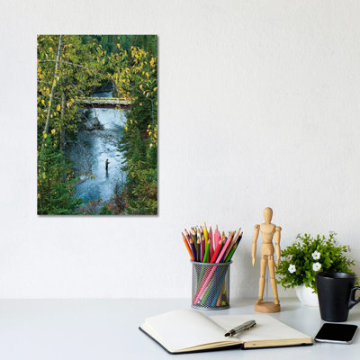 A Fisherman In Bighorn Creek, Part Of The Kootenay River System by Joel Sartore - Gallery-Wrapped Canvas Giclée on Canvas