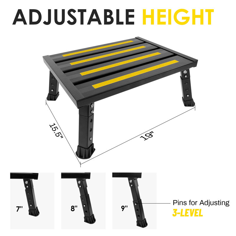 Aluminum Step Stool, Black