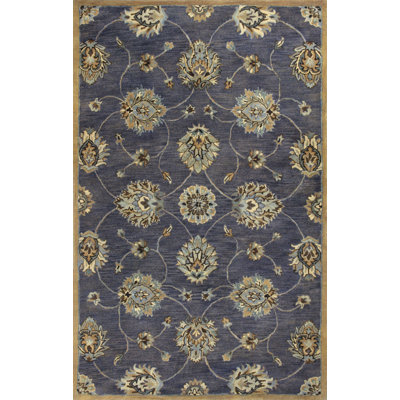 3' X 5' Midnight Floral Vines Wool Area Rug