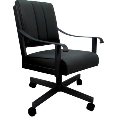 Leather Metal Dining Caster Chair Swivel Tilt