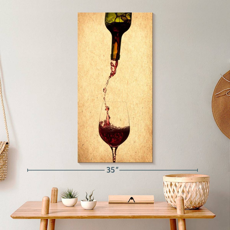 «Versing Wine», reproduction sur toile, H 30 po x l 15 po x P 1,25 po