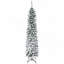 6' Tall Unlit Snow Flocked Artificial Christmas Tree, Slim Pencil Xmas Tree with Realistic Branches and 395 Tips, Green