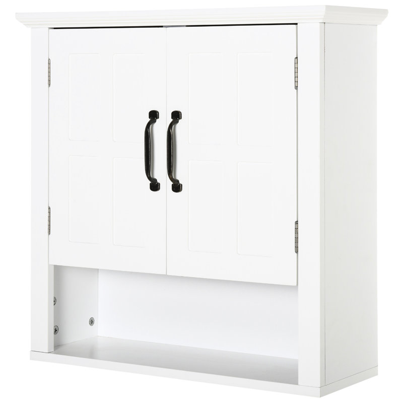 White 3 Bathroom Cabinet, With Adjustable Shelf And 2 Doors - Optimize Space Over Toilet Storage Shelf, Keep Your Essentials Organized,