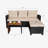 Outdoor Wicker Patio Conversation Furniture Set With Acacia Wood Coffee Table