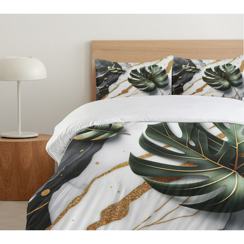 Monstera Duvet Cover, Queen Duvet Cover + 2 Standard Shams
