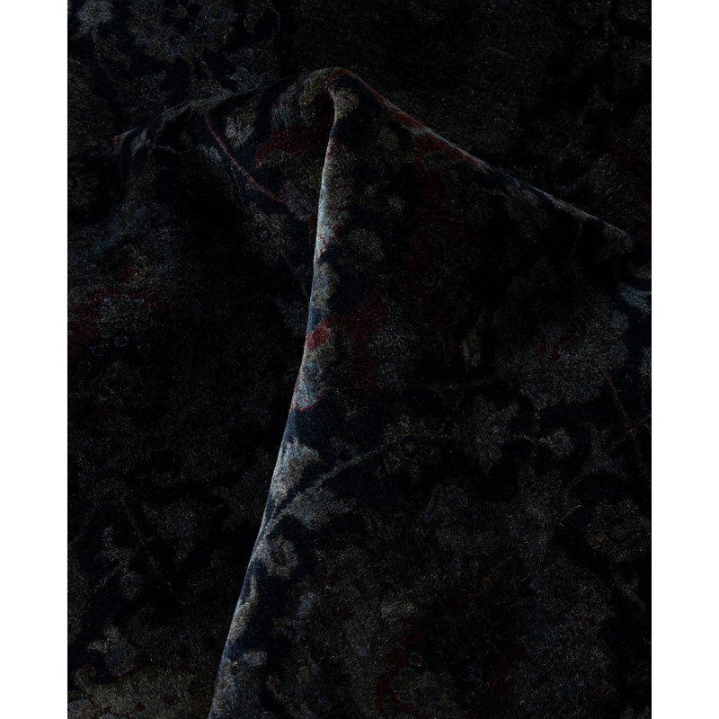 Huckstep One-of-a-Kind 9' 1" X 9' 1" Round Wool Area Rug Black