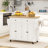 Kitchen Island on Wheels, Rolling Cart with Rubberwood Top, Spice Rack, Towel Rack and Drawers for Dining Room-456980981