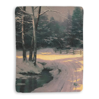 Jeté en sherpa Thomas Kinkade Winter Glen