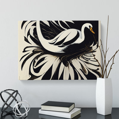 Timeless Abstract Swan - Wrapped Canvas