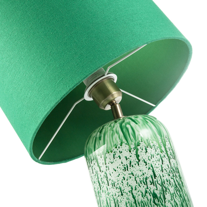 Glass Table Lamp, Green, Green/White