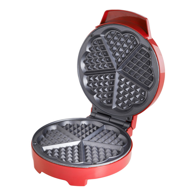 Global Gizmos 18cm Heart Waffle Maker