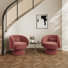 Upholstered Swivel Barrel Chair (Set Of 2)