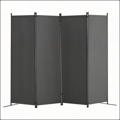Paravent durable en tissu à 4 panneaux de 88 x 67,5 pouces, imperméable et bloquant le soleil pour plus d'intimité, de conception autoportante et flexible