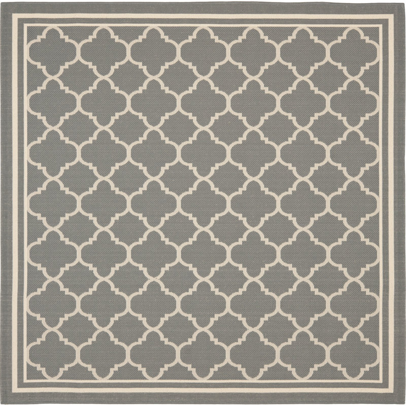 Tapis d'intérieur / extérieur à motif géométrique Herefordshire Performance, Carré 5 pi 3 po