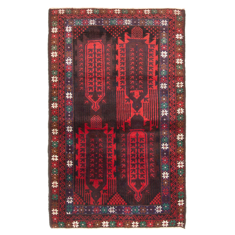 Tapis brun Teimani 2 pi 11 po x 4 pi 9 po