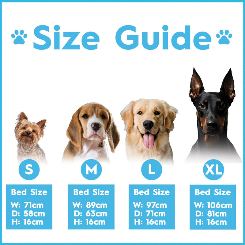 Harbour Housewares - Non-Slip Waterproof Dog Bed, Medium