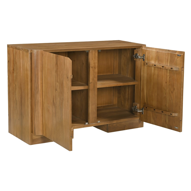 Mendell 2-door Sideboard In Modern Acacia Tan Finish On Acacia Solid Wood