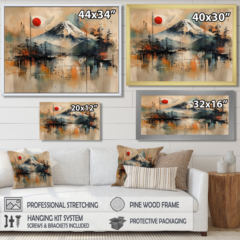 Japon, Mont Fuji Majesty II - Japon, art mural, Reproduction encadrée d'une seule photo, H 30 po x l 40 po, Noir