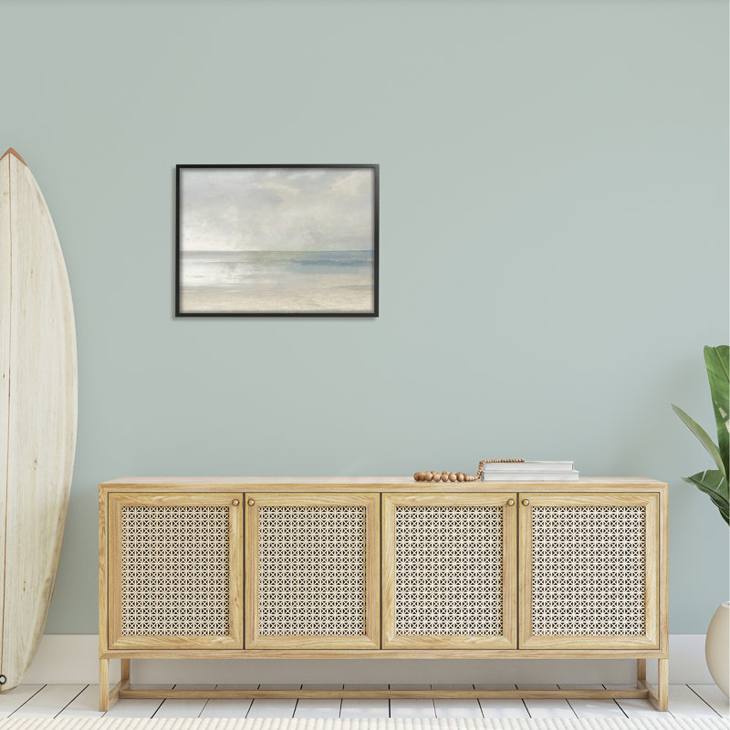 «Sandy Tide Ocean Horizon» par Christy McKee - cadre flottant, impression sur bois, H 24 po x l 30 po x P 1,5 po