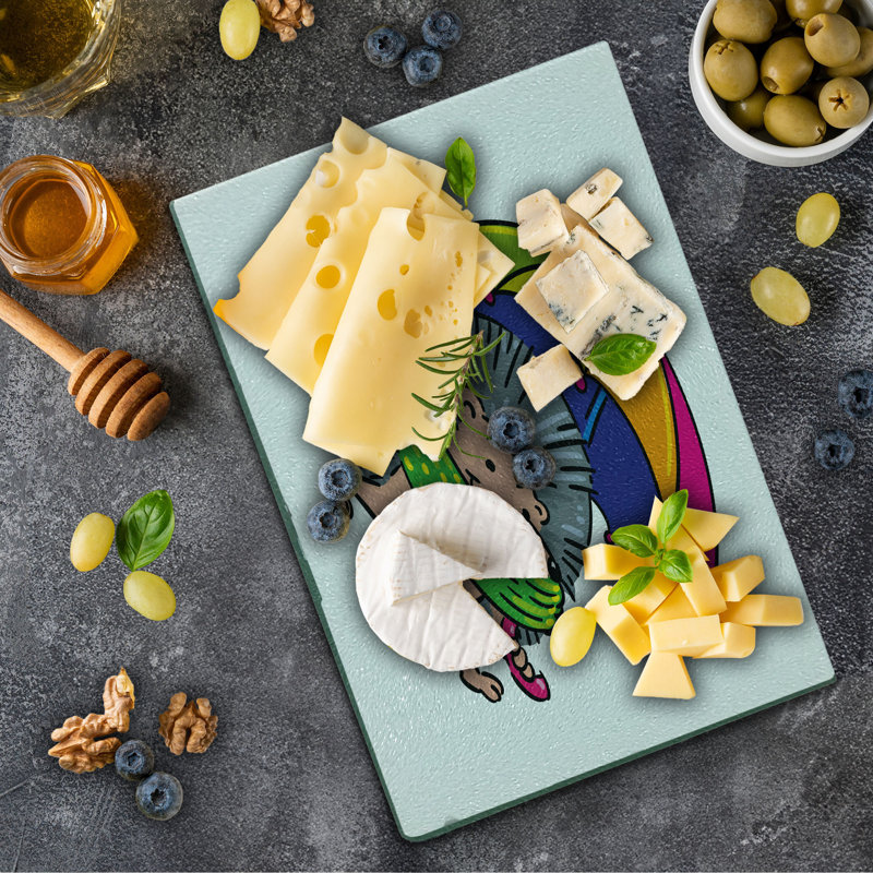 Multicolore planche à découper en verre trempé Ambesonne Hérisson