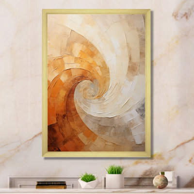 " Beige Minimalism Spiral Poteries II "