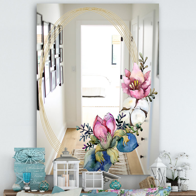 Efflorescent Gold Simple 15 - Traditional Mirror - Wall Mirror, 39.4" H x 29.5" W