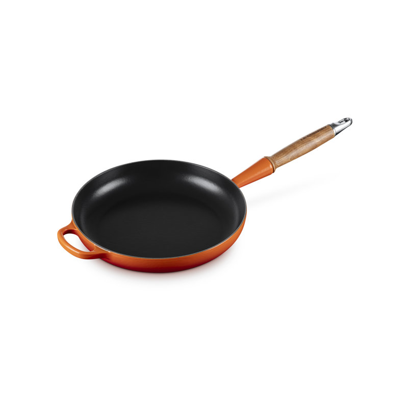 Le Creuset Enameled Cast Iron Alpine Wood Handle Fry Pan, 2.25Qt. - Flame, Flame