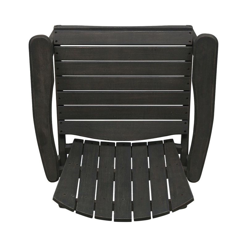 Outdoor Weather Resistant Acacia Wood Adirondack Dining Chairs (Set Of 2), DARK GREY