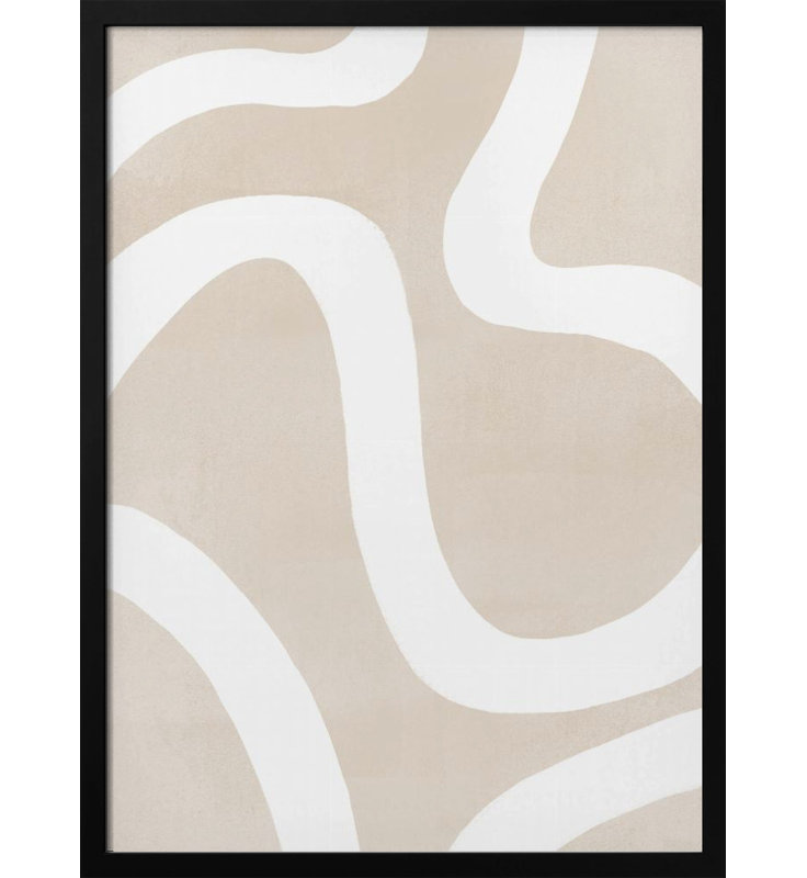 "Squiggly Abstract Art", art mural texturé encadré, Cadre noir, H 14 po x l 10 po