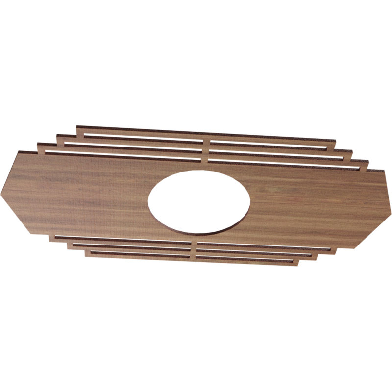 Médaillon de plafond en bois Chrysler, Noyer, H 16 po x l 32 po x P 0,25 po