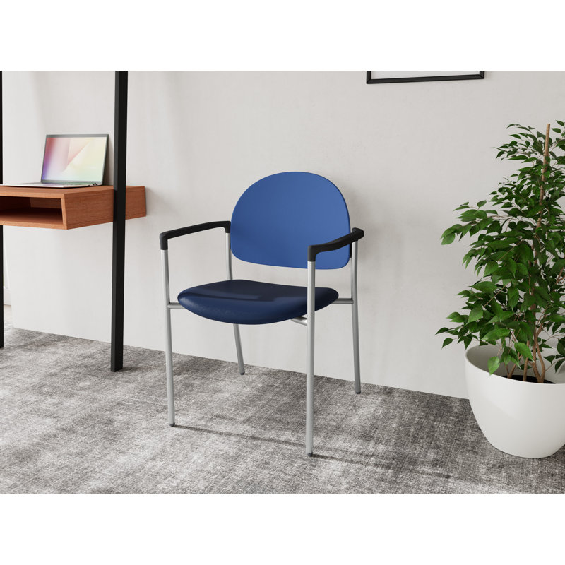 Chaise d'invité Chat Chat, Argent argent, Encre de Modène / polyester bleu cobalt